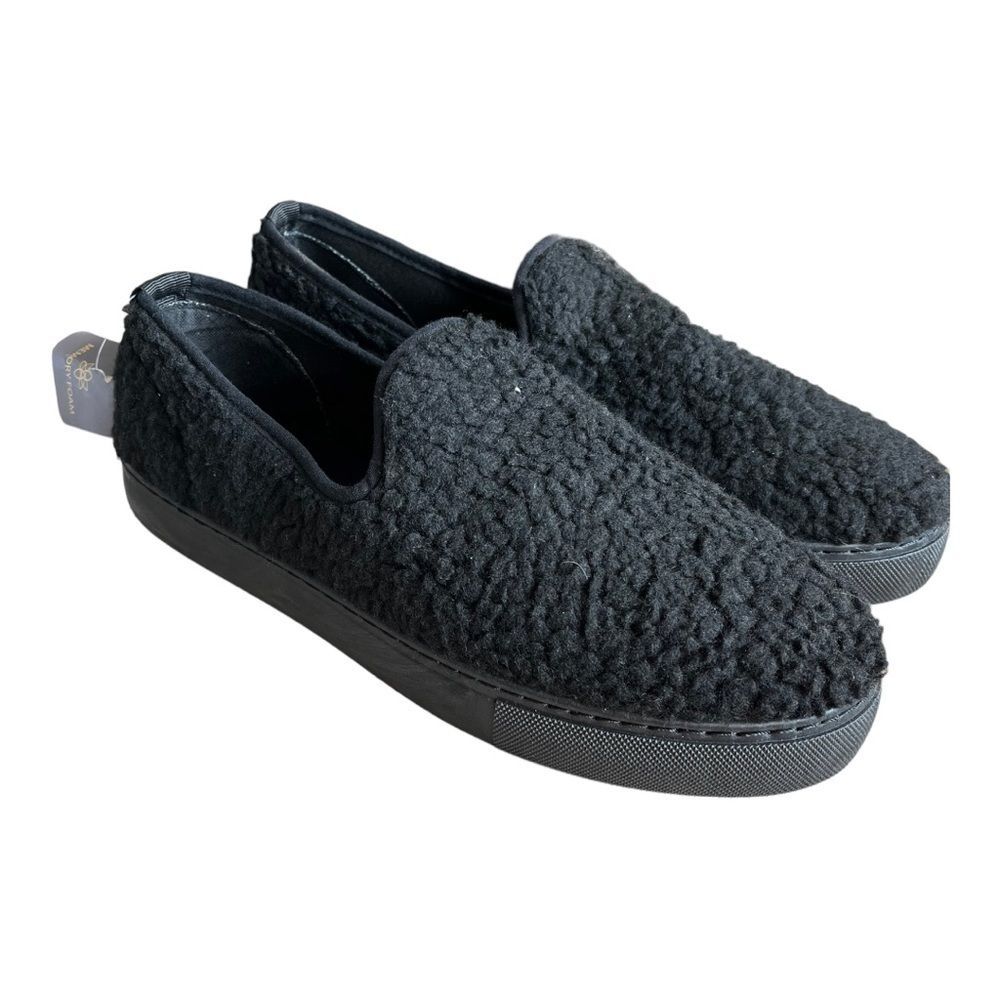 Harmony Balance Size 10 Hale Black Sherpa Fleece Slip On Low Top Sneaker Shoe